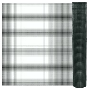 vidaXL Cerca arame galinheiro 25x1 m aço c/ revestimento PVC verde[1/4]