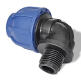 PE Tömlőcsatlakozó Menetes egy Kijáratú Könyök 16 bar 20mm-1/2" 2db