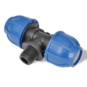 Conector De Manguera De PE Tee Macho 16 Bar 20mm 1/2 Pulgada 2Piezas