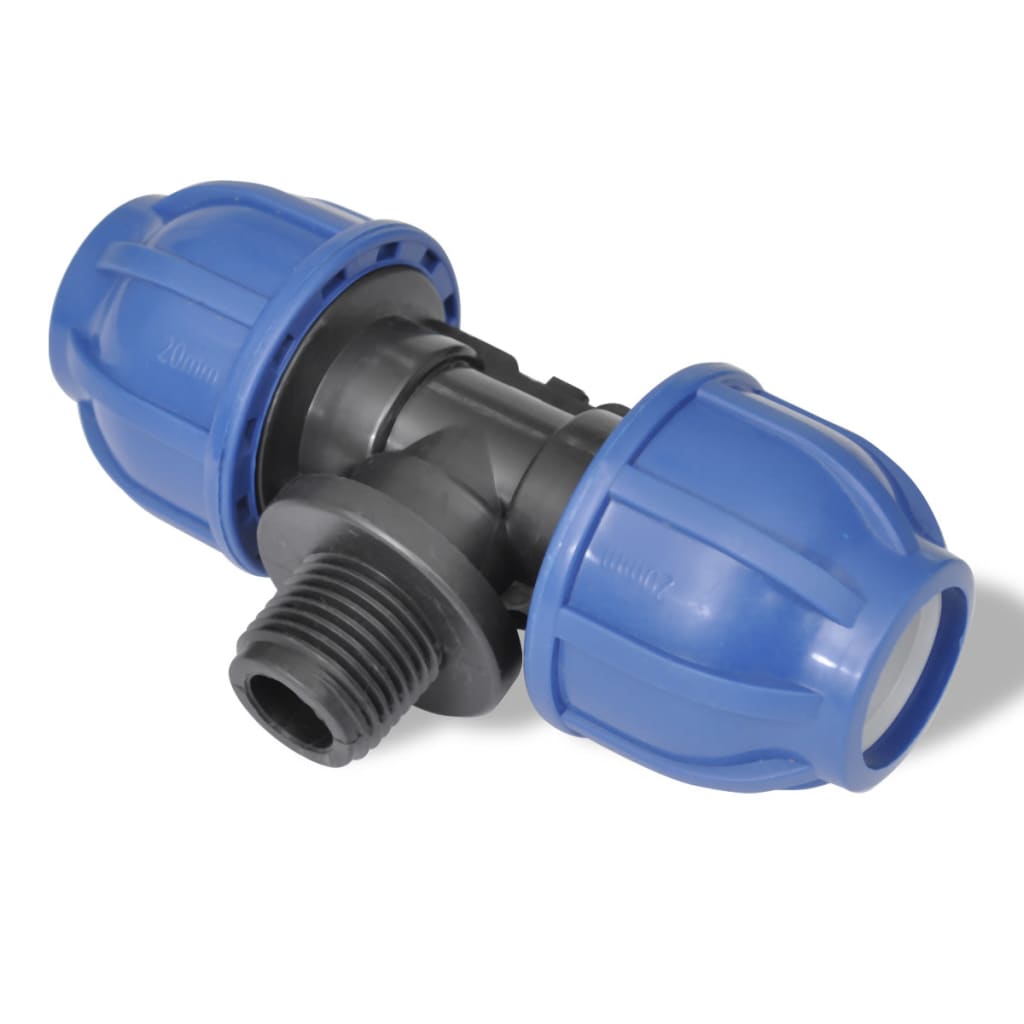 

vidaXL PE buis connector Male-T fitting 16 bar 25mm tot 1/2 inch (2 stuks)