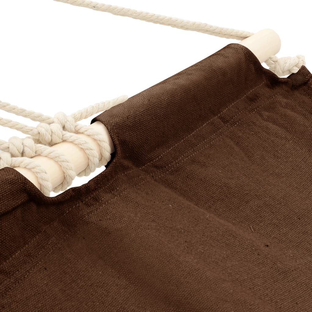Alternativ bild 3 för VidaXl Hängmatta Med Trästång 210X150 Cm Brun