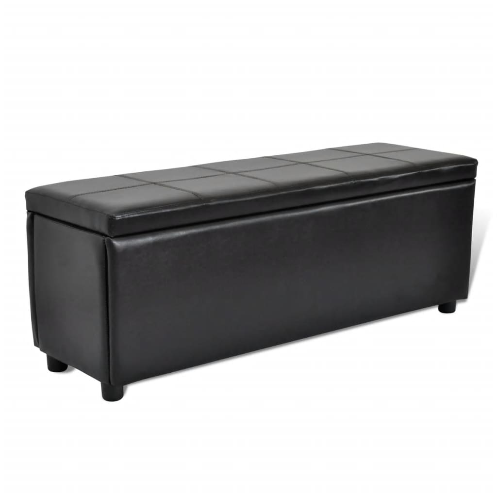 vidaXL Banc de rangement Noir 118 x 44 x 44 cm