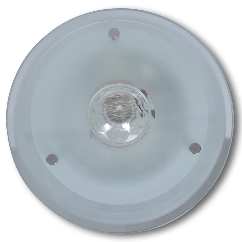 Sklenená stropná lampa, okrúhla, 1 x E27, krištáľ