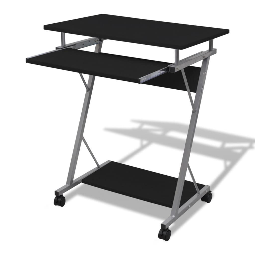 

Computer Desk Pull Out Tray Black Furniture Office Student Table