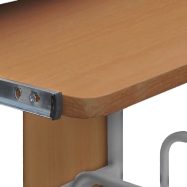 Vidaxl Computer Desk With Pull Out Keyboard Tray Brown Cart Game Pull Out Keyboard Tray Brown Cart Game