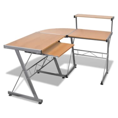 Computer Desk Workstation With Pull Out Keyboard Tray Brown Computer Desk Workstation With Pull Out