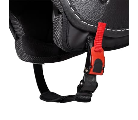 Casque Moto En Cuir Noir Et Brun Taille S Vidaxlch