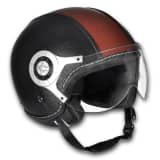 Casque moto en cuir noir et brun Taille XL