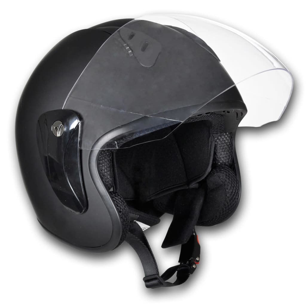 Casco moto scooter mezza faccia L nero