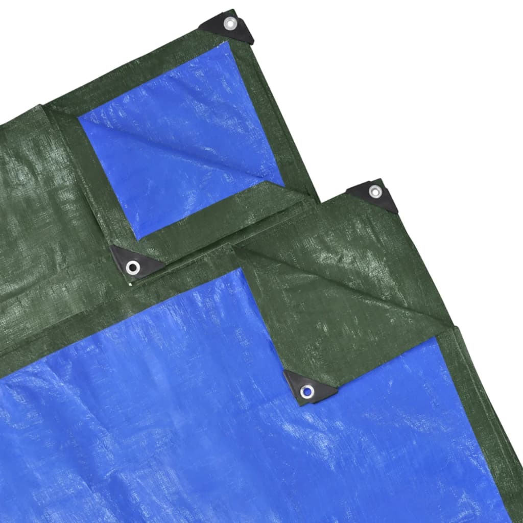Prelată impermeabilă din PE, 8 x 4 m, 210 gsm, Verde/ Albastru