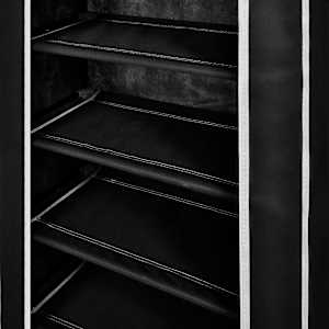 Látkový botník uzavíratelný 58 x 28 x 106 cm černý - obrázek 8