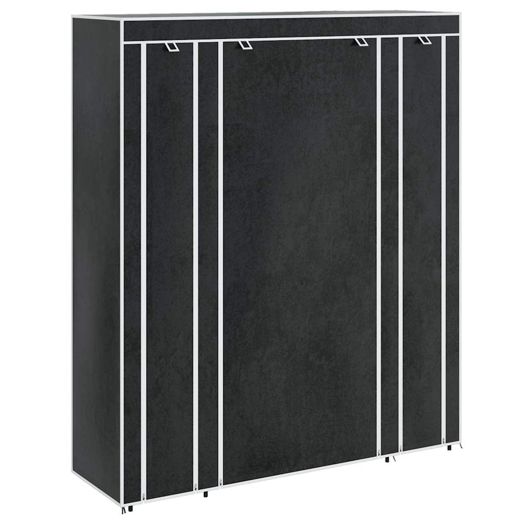 vidaXL Dulap material textil compartimente și tije 45x150x176 cm negru