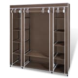 Riidest kapp riiulite ja riputustoruga 45 x 150 x 176 cm pruun