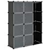 vidaXL kapp 9 sektsiooniga, must ja valge, 109x36,5x143 cm