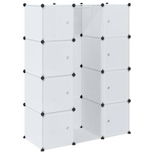 vidaXL modulaarne kapp 9 sektsiooniga, valge, 109x36,5x143 cm