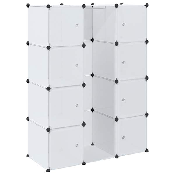 vidaXL modulaarne kapp 9 sektsiooniga, valge, 109x36,5x143 cm