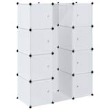 vidaXL Modularna omarica z 9 predelki 37 x 115 x 150 cm bela
