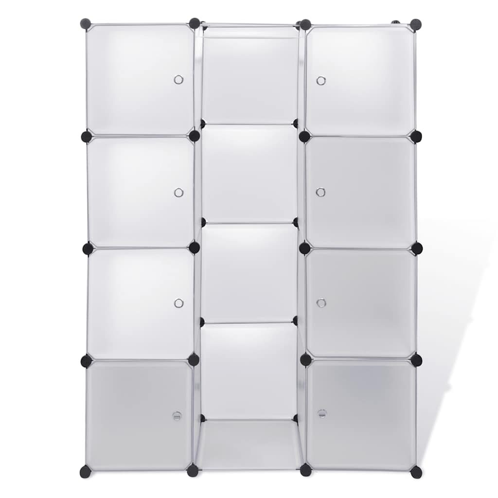 vidaXL fehér moduláris szekrény 9 rekesszel 109x36,5x143 cm