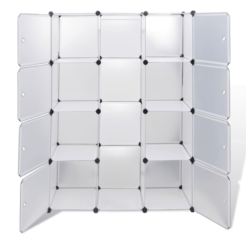 Fehér moduláris szekrény 9 rekesszel 37 x 115 x 150 cm 