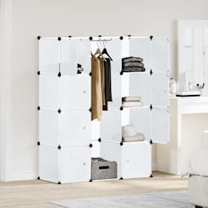 vidaXL modulaarne kapp 9 sektsiooniga, valge, 109x36,5x143 cm