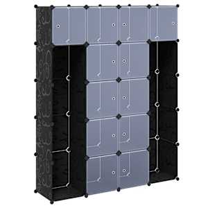 vidaXL modulaarne kapp 14 sektsiooni must ja valge 37 x 146 x 180,5 cm