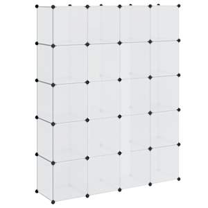 Modulární skříň se 14 přihrádkami bílá 37 x 146 x 180,5 cm - obrázek 6