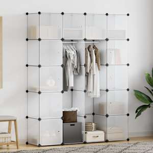 vidaXL modulaarne kapp 14 sektsiooni, valge 37 x 146 x 180,5 cm