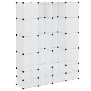 vidaXL modulaarne kapp 18 sektsiooni, valge 37 x 146 x 180,5 cm