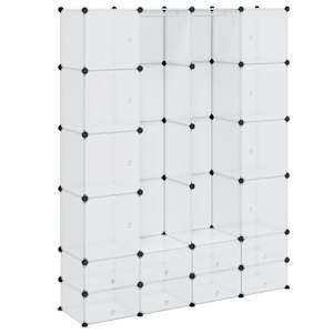 Modulární skříň s 18 přihrádkami bílá 37 x 146 x 180,5 cm - obrázek 2