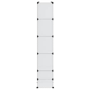 Modulární skříň s 18 přihrádkami bílá 37 x 146 x 180,5 cm - obrázek 5