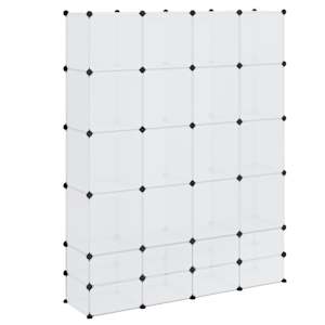 Modulární skříň s 18 přihrádkami bílá 37 x 146 x 180,5 cm - obrázek 6