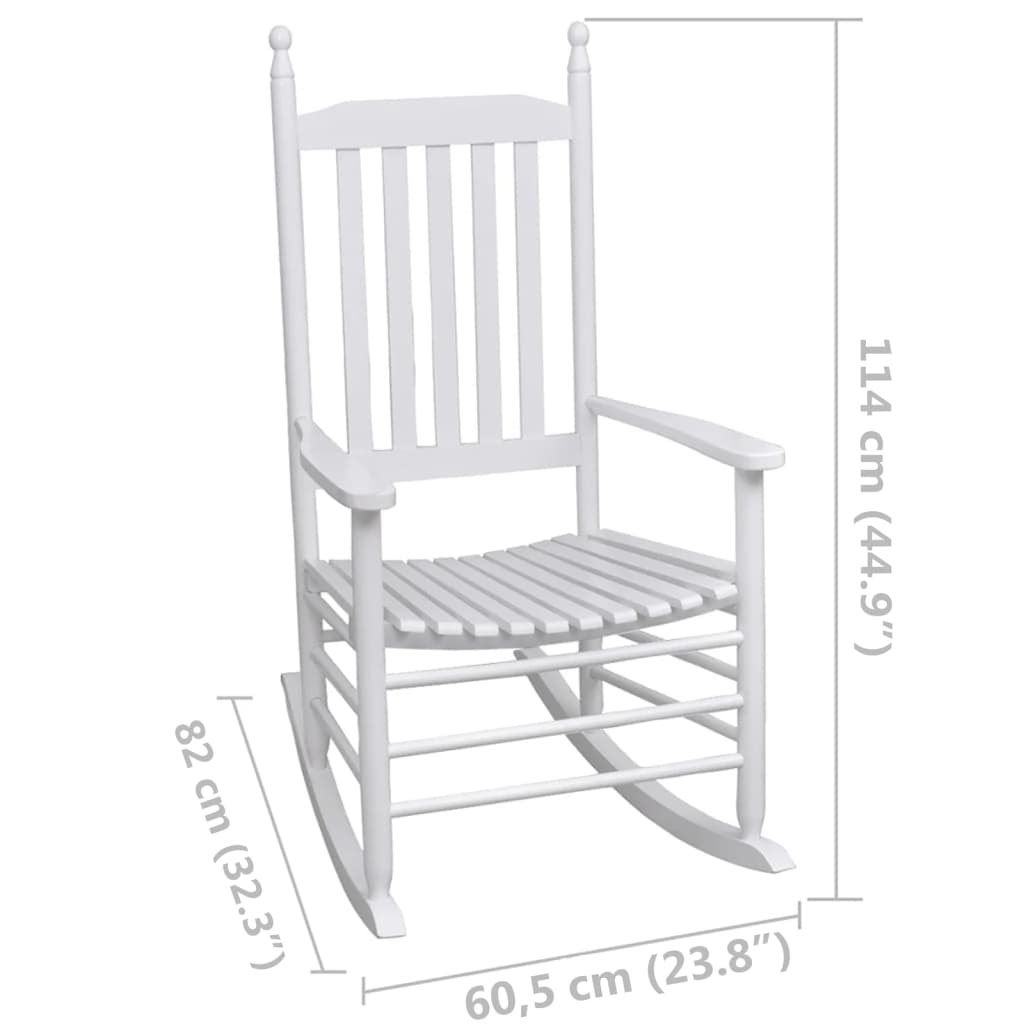 Alternativ bild 4 för VidaXl Gungstol Med Välvd Sits Trä Vit
