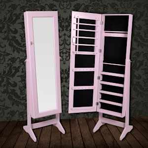 Standspiegel Schmuckkasten Spiegelschrank Pink