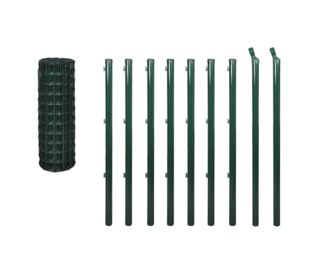 vidaXL Set de euro valla acero verde 10x1,2 m