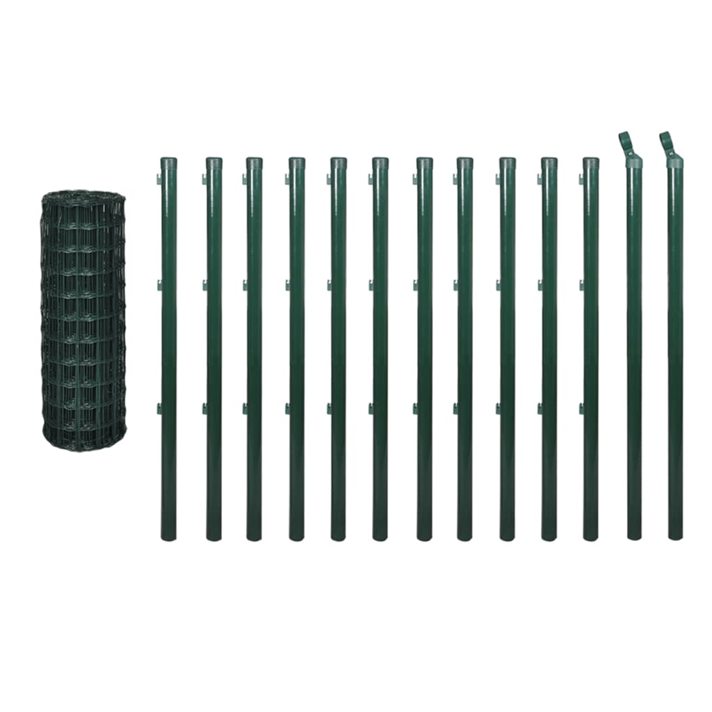 

vidaXL Euro Fence Steel 82ft x 2.6ft Green