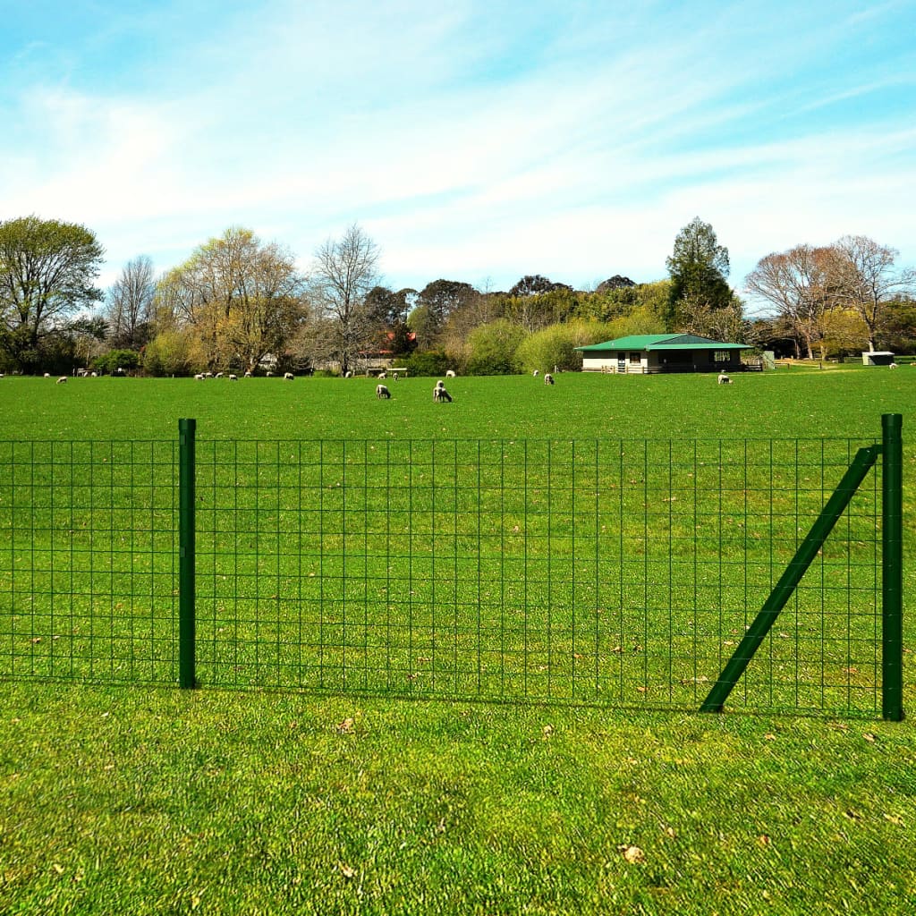 vidaXL Eurozaun Stahl 25x0,8 m Grün