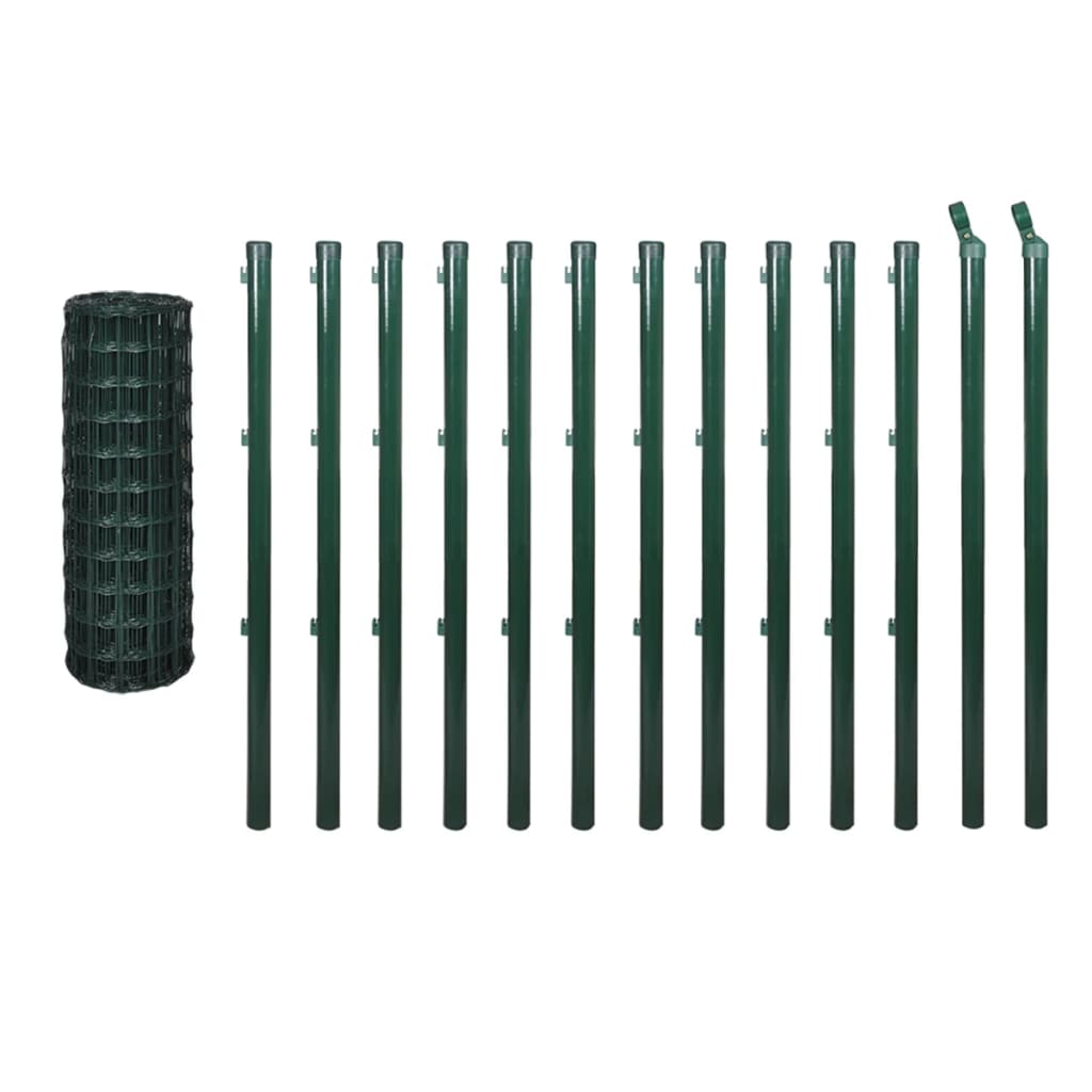 

vidaXL Euro Fence Steel 82ft x 3.3ft Green