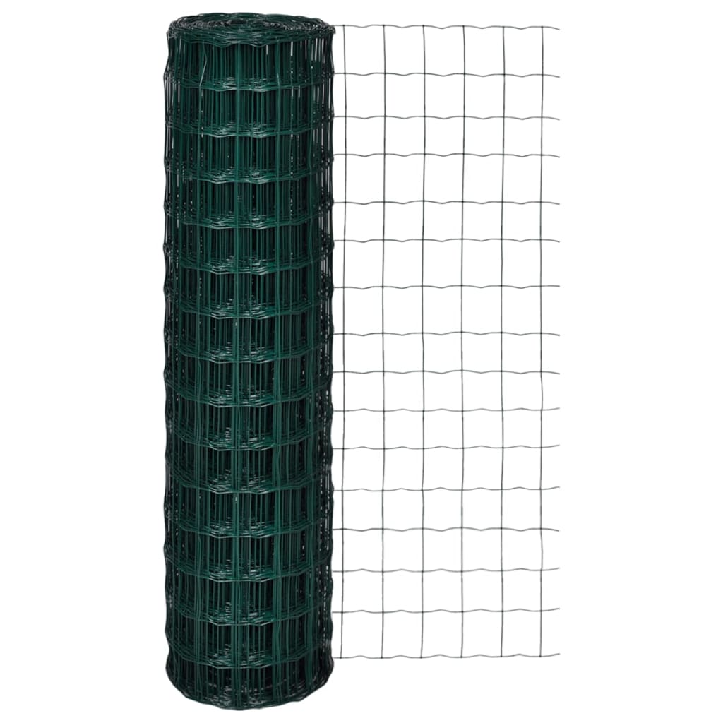 

vidaXL Euro Fence Steel 82ft x 4.9ft Green