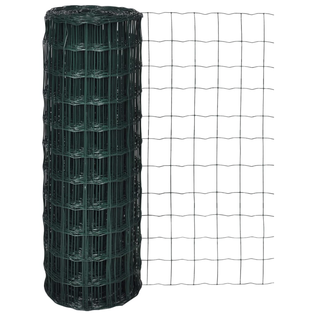 

vidaXL Euro Fence Steel 82ft x 3.3ft Green