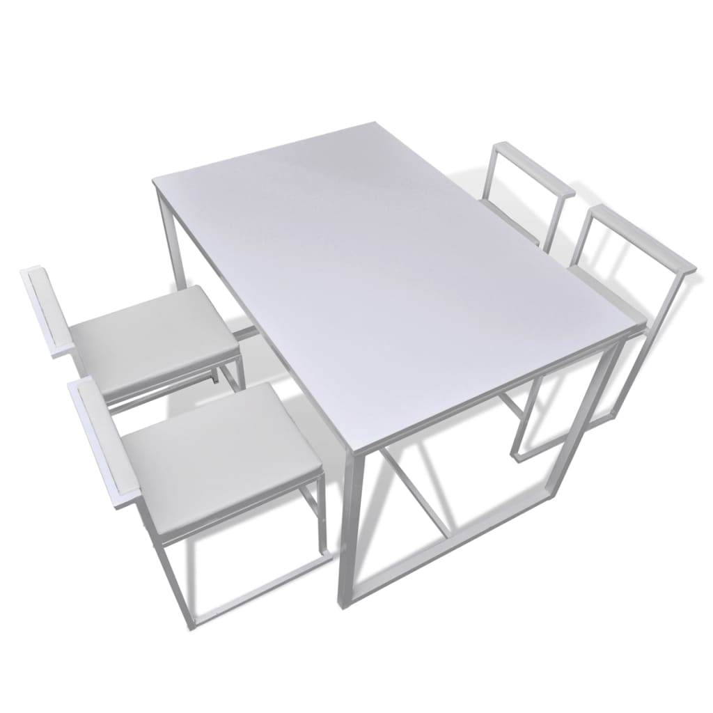 

vidaXL Eettafel set Londen 5-delig (wit)