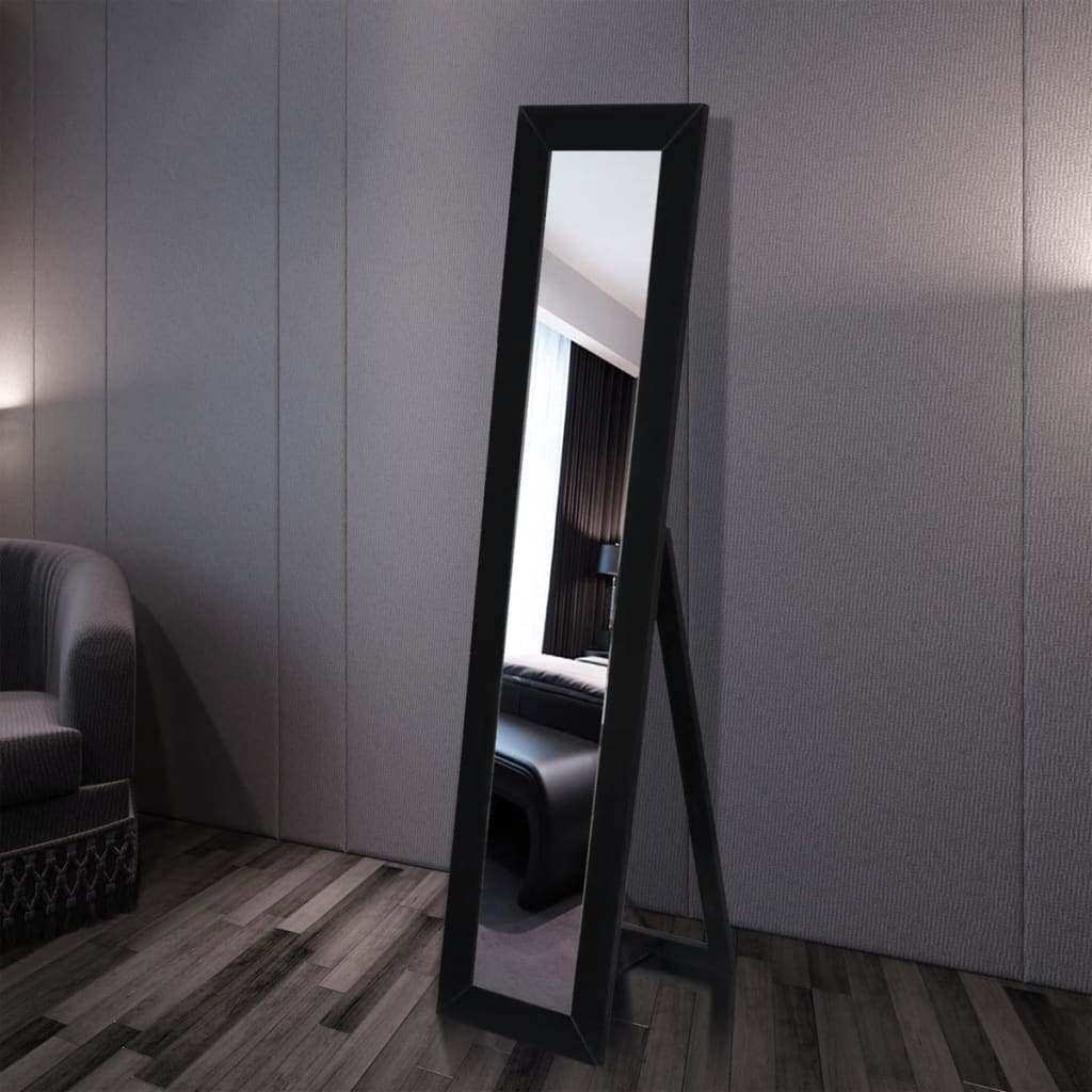 vidaXL Miroir sur pied pleine longueur Noir