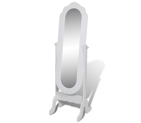 Produktbild von Standspiegel Weiß 34x37x146 Cm - Spiegel - Stehspiegel - Wandspiegel - Badezimmerspiegel