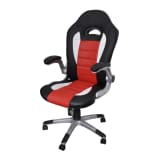 Cadeira de escritório, couro artificial / Vermelho