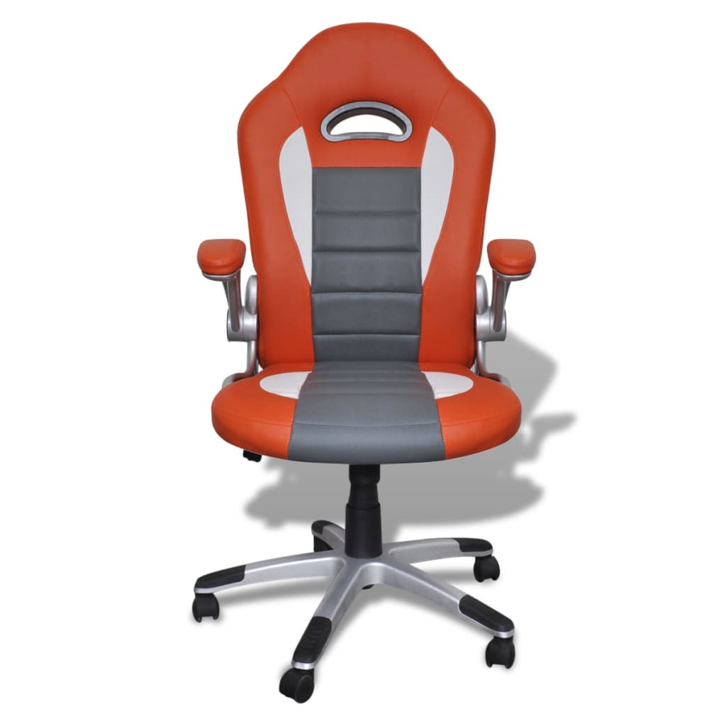 Office Artificial Leather Chair Modern Design Orange