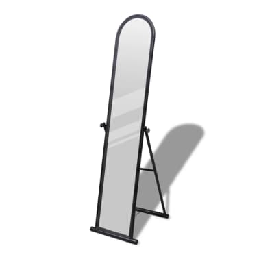 Free Standing Floor Mirror Full Length Rectangular Black Vidaxl Com Free Standing Floor Mirror Full Length