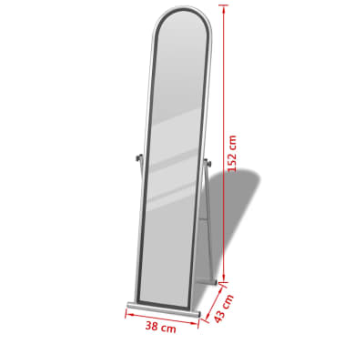 Free Standing Floor Mirror Full Length Rectangular Gray Vidaxl Com