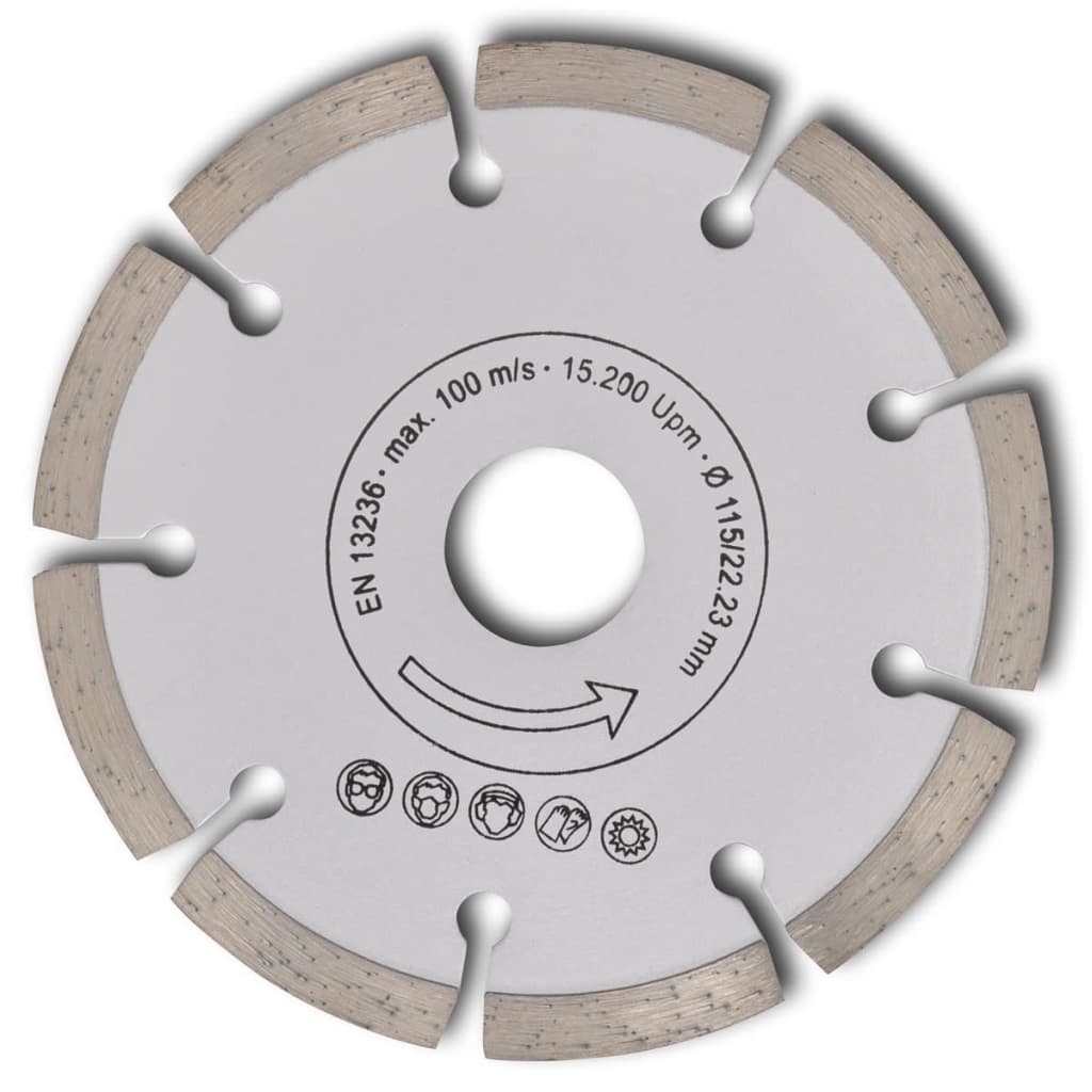 

vidaXL Diamantzaagblad 115mm (2 stuks) 10mm diamantrand breedte