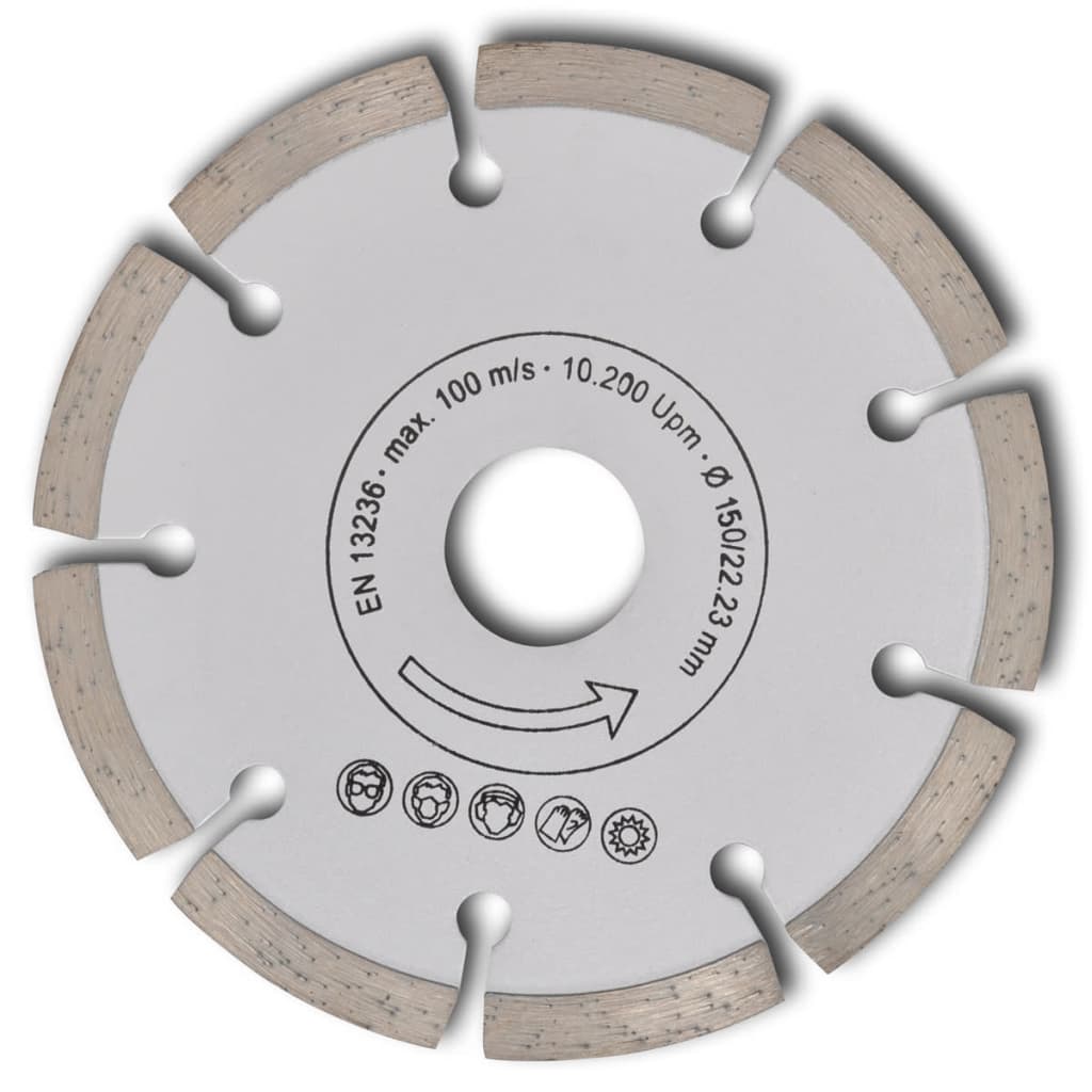 Deimantinis Pjovimo Diskas, 150 mm, 10 mm Segmentas, 2 vnt.