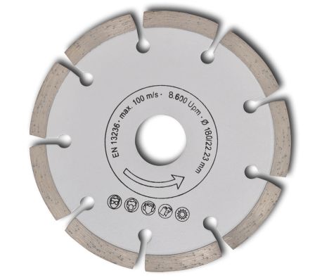 Dijamantna rezna ploča 180 mm sa segmentom 10 mm, 2 kom