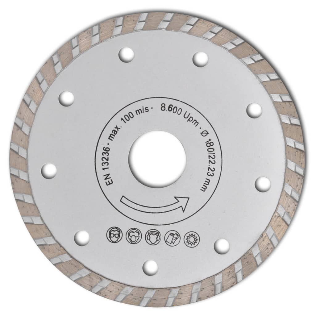 

vidaXL Turbo diamantzaagblad 180mm (2 stuks) 7mm diamantrand breedte